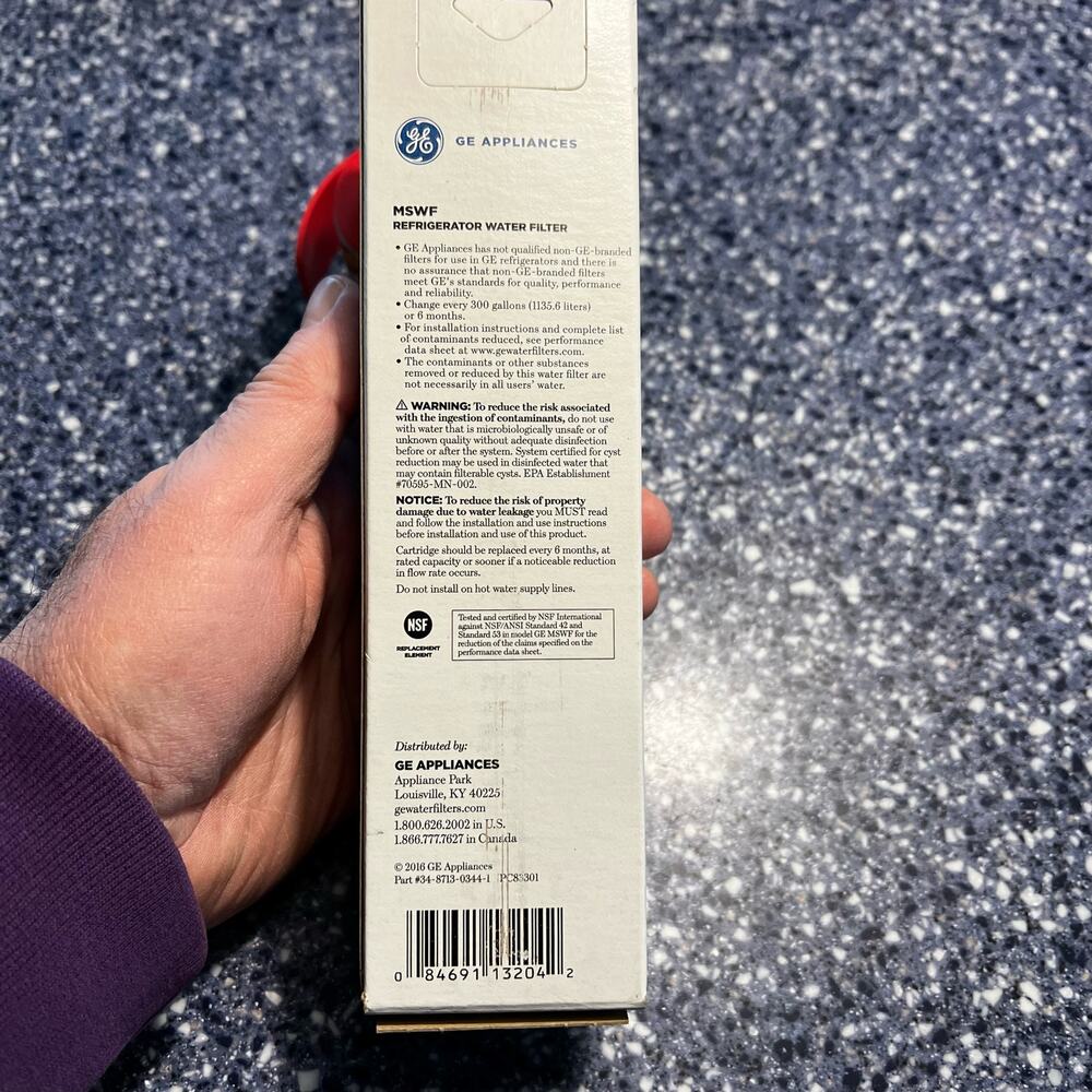 GE Appliances Genuine OEM Refrigerator Water Filter MSWF New In Box Sealed - Picture 2 of 8